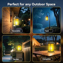 ANYPERFECT 2 PACK 13" BLACK SOLAR LANTERN WITH FLAME CANDLE JS1938 - BLACK - Like New