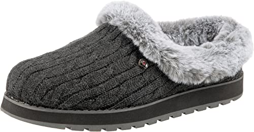 SKECHERS WOMEN'S BOBS KEEPSAKES ICE ANGEL SLIPPER SIZE WOMEN 11 CHARCOAL - Like New