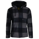 J.COME MEN'S POLAR FLEECE PLAID HOODIE - SIZE: S - DARK GRAY - Brand New