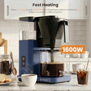 KISMILE 8-CUP DRIP COFFEE MAKER, 6-MIN QUICK BREW, CM125A - GLACIER BLUE - Like New