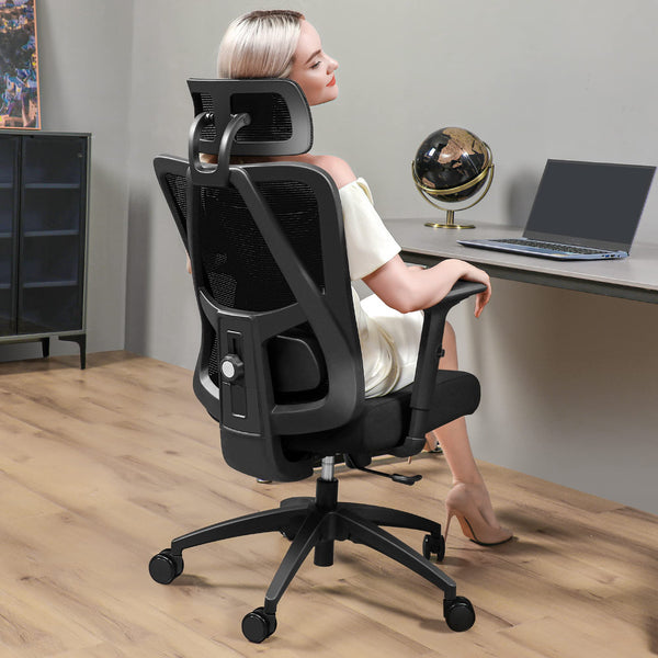 PRIMY ERGONOMIC OFFICE CHAIR HIGH BACK DESK CHAIR WITH HEADREST - Scratch & Dent