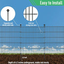 RICHMEN 10 PANELS GARDEN FENCE DOG, 32IN H X 23.6FT L FENCING - BLACK - Like New