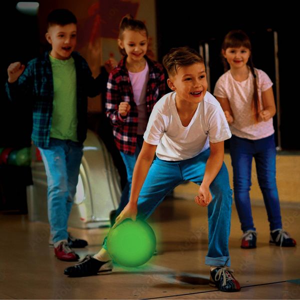 GLOW GAMES LED GLOW LAWN BOWLING SET - 7PC: OUTDOOR GAME WITH LIGHTS FOR AGES 4 - Brand New