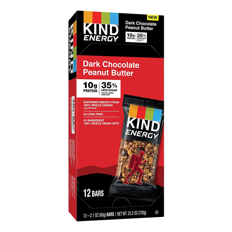 KIND Energy Bar Dark Chocolate Peanut Butter - 12 Bars per Pack New