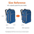 Amazon Basics Travel Backpack, Carry-On with 40L Expandable Storage - Navy - Like New