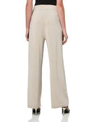 HALSTON WOMEN'S WIDE LEG SOFT KNIT PANT - SIZE LARGE - VANILLA/PALE GOLD - Brand New