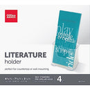 OFFICE DEPOT BRAND LITERATURE/LEAFLET HOLDER, 4 PACK 1375453-4P - CLEAR - Brand New