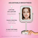 CONAIR LIGHTED MAKEUP MIRROR, 1X/8X MAGNIFYING BE33R - SILVER - Like New