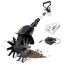 SUN JOE 24V AMP CORDLESS GARDEN TILLER + CULTIVATOR, BATTERY + CHARGER -BLACK - Like New