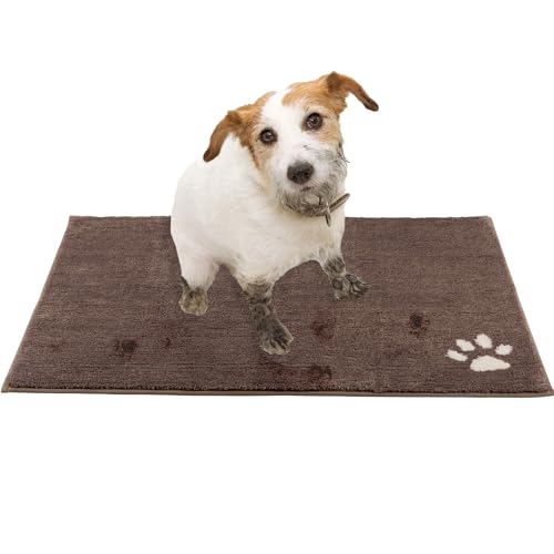 PETMAKER DOG DOOR MAT 36X26-INCH LARGE ENTRYWAY RUG WITH NON-SLIP BACK - BROWN - Like New