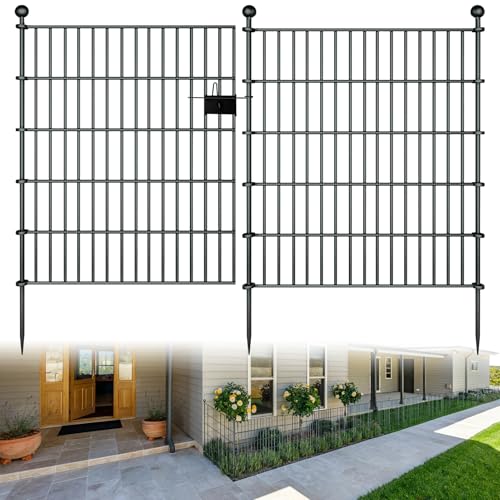 RICHMEN 10 PANELS GARDEN FENCE DOG OUTDOOR YARD VARIOUS CONTROL - BLACK - Like New