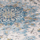 ReaLife Machine Washable Area Rug Runner - IKE - Ivory Blue 2'6" x 8' - Brand New