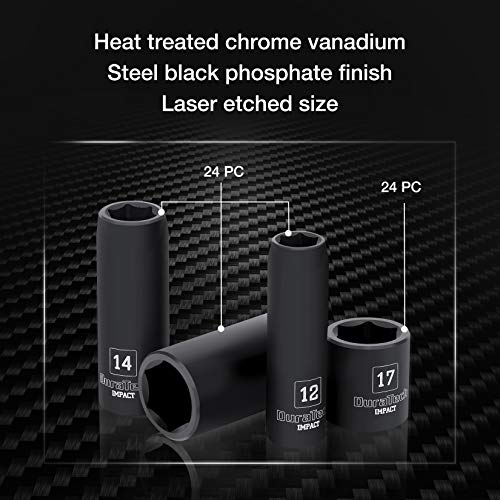 DURATECH 55-PIECE SOCKET SET 1/2’’ & 6 POINT IMPACT SOCKET SET 7 ACCESSORIES - Like New