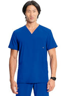 Infinity Cherokee V- Neck Men's Scrub Top with Rib CK900A - Galaxy Blue - L - Brand New