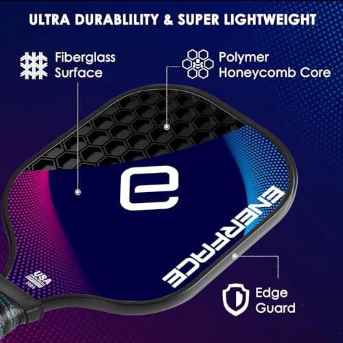 Pickleball Paddles Set, Fiberglass Pickleball Balls Towels Enerface - 2 Pack - Like New