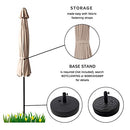 FLAME&SHADE 10 ft Outdoor Umbrella Patio Table and Market Umbrella Tilt, Beiege - Like New