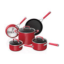NINJA FOODI NEVERSTICK VIVID 8-PIECE COOKWARE FOODI-FC301 - CRIMSON RED - Like New