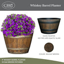 GROWSCAPE Classic Whiskey Barrel Planters Wood Finish Pot 20.5" Walnut 1- Pack - Brand New