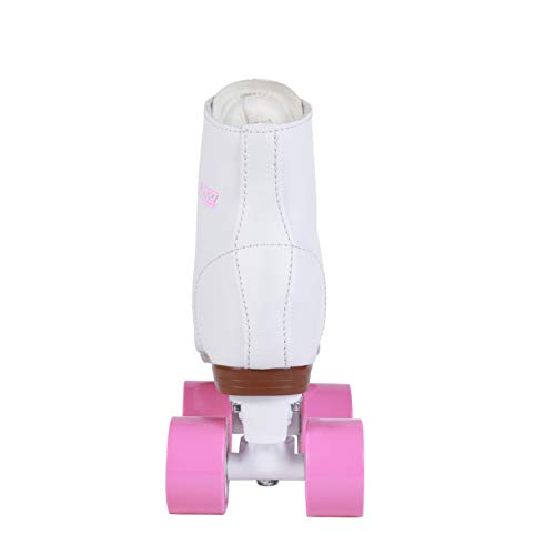 Chicago Rink Roller Skates Classic High-Top Quad Skates Padded Ankle - White - Like New