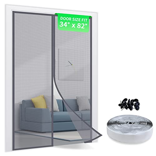 TheFitLife Fiberglass Magnetic Screen Door - Heavy Duty Mesh with Full Frame - Like New