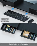 Epesoware Dual Monitor Riser with Two Drawer for Desk No Assembly - Natural - Brand New