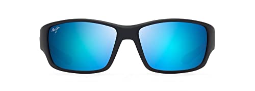 MAUI JIM MEN'S LOCAL KINE POLARIZED WRAP SUNGLASSES 61MM SOFT BLACK/GRAY - Like New