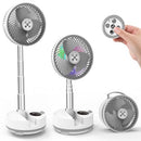 XUMEMALL A10 FOLDABLE OSCILLATING PEDESTAL FAN 8" USB C RECHARGEABLE - WHITE - Like New