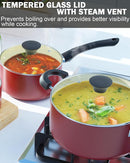 Cook N Home Pots Pans Set Nonstick 10-Piece Ceramic Kitchen Cookware Sets - RED - Like New