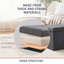 Ornavo Home 15 Inch Folding Storage Ottoman Cube B01MRCZ7DK - Dark Gray - Brand New