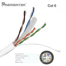 Premiertek 1000 Ft Cat6 CMP Plenum 23AWG CCA UTP 4-Pairs Premium Cable White - Brand New