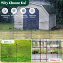 CLEASO 10 PANELS DECORATIVE GARDEN FENCE WITH GATE, 32" X 23.6 FT - BLACK - Like New