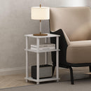 FURINNO JUST TURN-N-TUBE OPEN STORAGE NIGHTSTAND, 3-TIER (1 PACK) - WHITE/WHITE - Like New