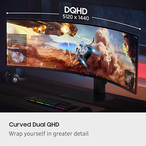 SAMSUNG 49-INCH ODYSSEY G9 DQHD 144HZ CURVED GAMING MONITOR LS49FG910ENXZA BLACK - Like New