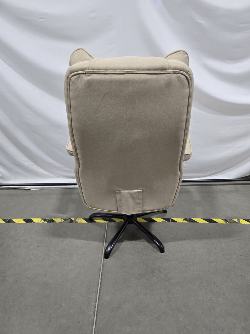 EFOMAO BIG AND TALL OFFICE CHAIR 400 LB WEIGHT CAPACITY WITH FOOT REST - BEIGE - Like New