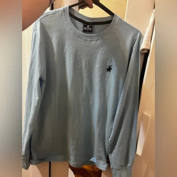PACIFIC POLO CLUB MEN'S LONG SLEEVE - SIZE: MEN S - LIGHT BLUE - Brand New