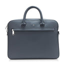 50536498413PCE BOSS MEN'S RAY SOFT FRIENDLY LEATHER BRIEF CASE - DUSTY BLUE - Brand New