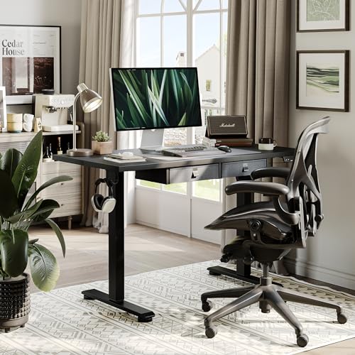 Agilestic Standing Desk 2 Drawers Adjustable Height Electric Storage - BLACK - Like New