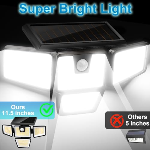 AMERITOP SOLAR LIGHTS OUTDOOR, 2 PACK LED HIGH BRIGHTNESS MOTION-SENSOR - BLACK - Brand New