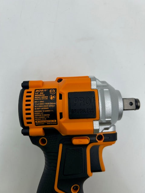 BOEN 260FT-LBS(350N.M) CORDLESS IMPACT WRENCH 1/2 INCH TOOL ONLY - ORANGE/BLACK - Like New