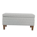 GENERIC TEXTURED LARGE DECORATIVE STORAGE BENCH, 36X16X18 - GRAY/BROWN - Like New