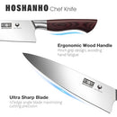 HOSHANHO 8" CHEF KNIFE FOR COOKING, HIGH CARBON STAINLESS STEEL KITCHEN - SILVER - Like New