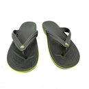 CROCS CROCBAND FLIP SANDALS MENS - SIZE: MEN 10 - GRAPHITE/VOLT GREEN - Brand New