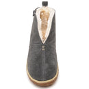 40114 MINNETONKA WOMEN'S TUCSON SUEDE PILE-LINED BOOTIE SLIPPERS - CHARCOAL - 10 - Like New