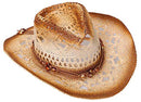 Livingston Men & Women's Woven Straw Cowboy Hat w/Hat Band; OS (Bead Brown) - Like New