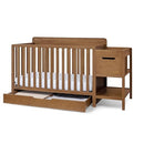 DELTA CHILDREN MAYA 5-IN-1 CONVERTIBLE CRIB AND CHANGER WITH STORAGE - CHESTNUT - Like New