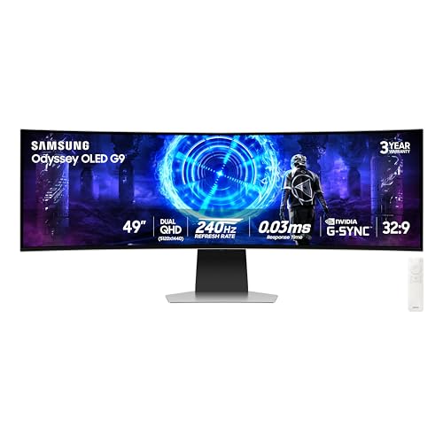 Samsung 49" Odyssey G9 Series QD-OLED G-Sync Compatible Curved, - Scratch & Dent