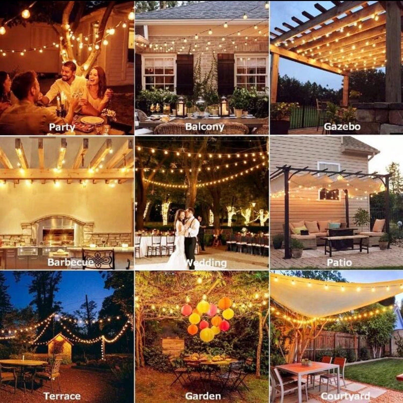 YESCOM 11SSL005-50FT-06 48FT. 15 LED SOLAR STRING LIGHT KIT WARM WHITE - Like New