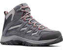 COLUMBIA CRESTWOOD MID WATERPROOF SIZE: WOMEN 12 - GRAPTHITE/DAREDEVIL - Like New