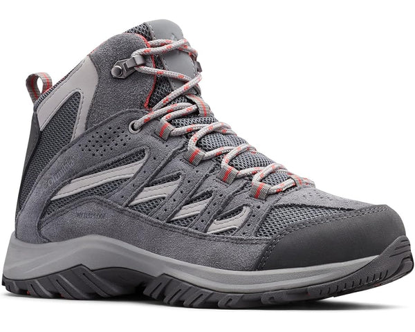 COLUMBIA CRESTWOOD MID WATERPROOF SIZE: WOMEN 12 - GRAPTHITE/DAREDEVIL - Like New