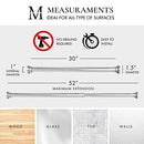 Meriville 1" Diameter Metal Spring Tension Rod, Adjustable Length 30" to 52" - Brand New